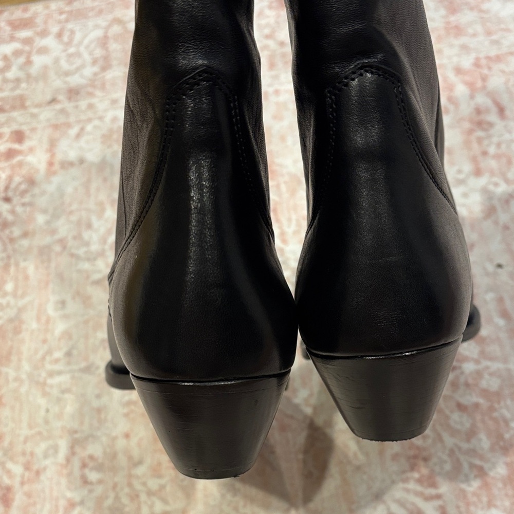 Isabel Marant Black Leather Duerto Cowboy Boots 37 - Picture 6 of 6